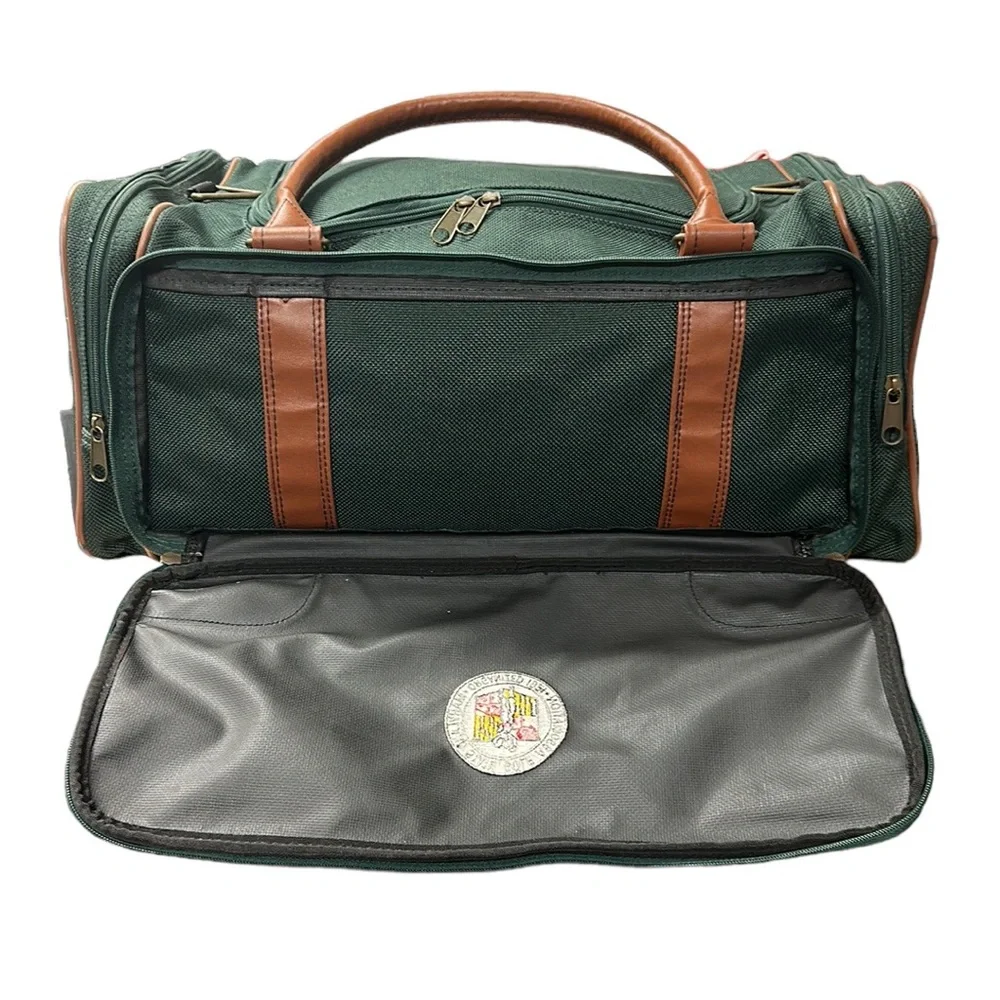 Rare Maryland State Golf Association Green Canvas Locker Room Duffle Bag Luggage